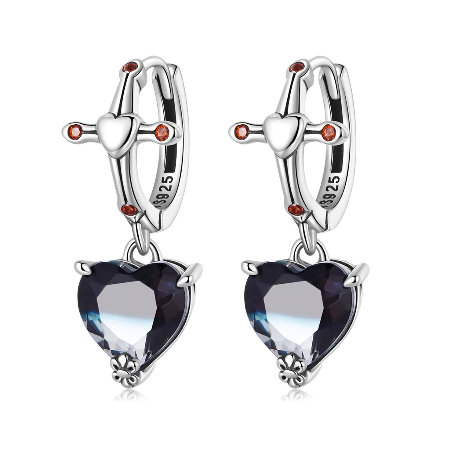 pandora style cross hoop øredobber sce1518