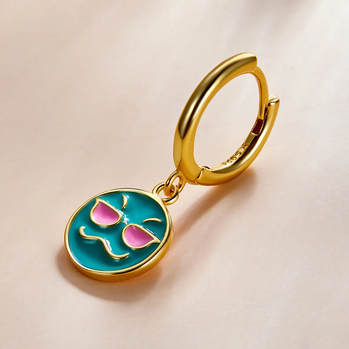 Pandora Style Emoji - Kule Hoop øredobber - SCE1204-B