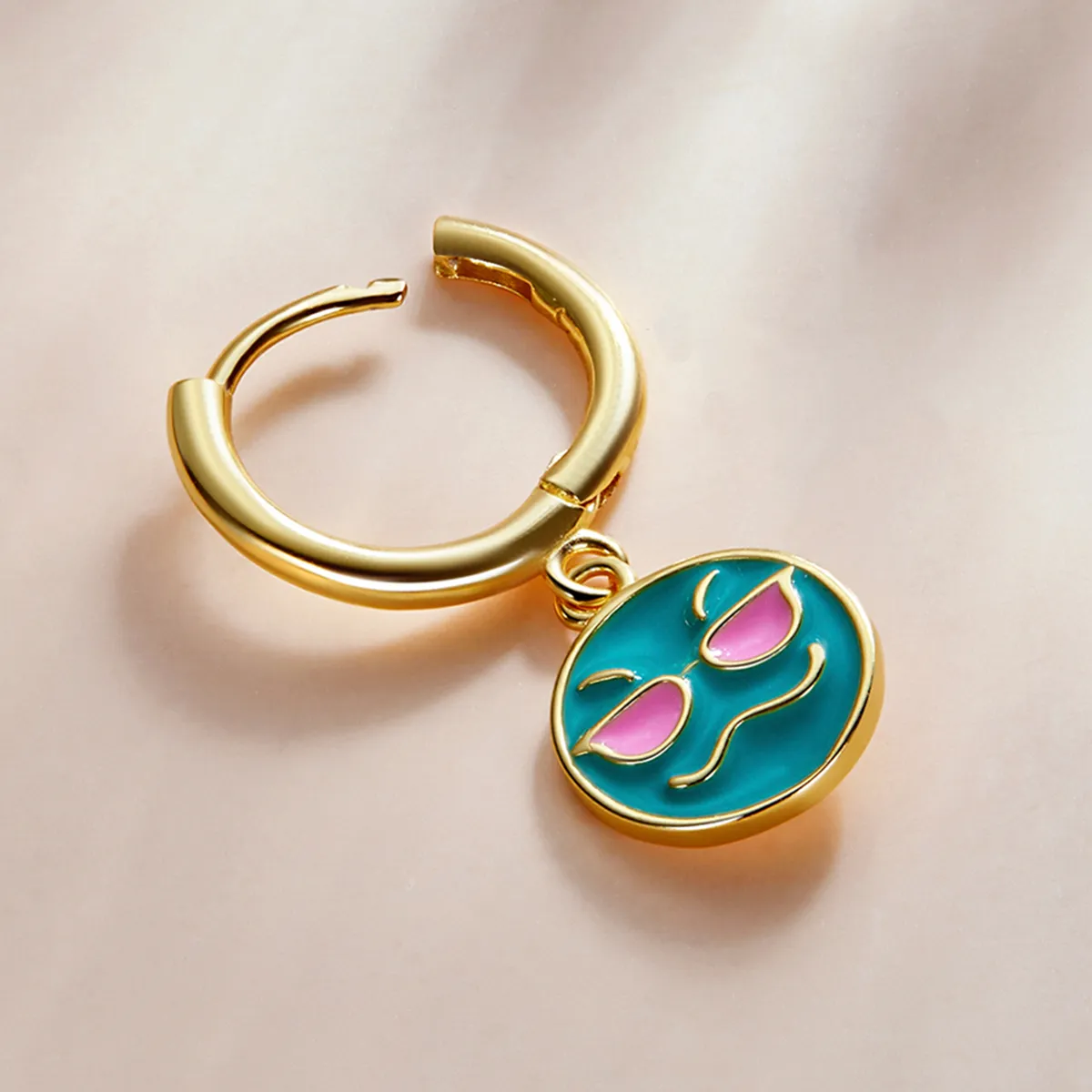 Pandora Style Emoji - Kule Hoop øredobber - SCE1204-B