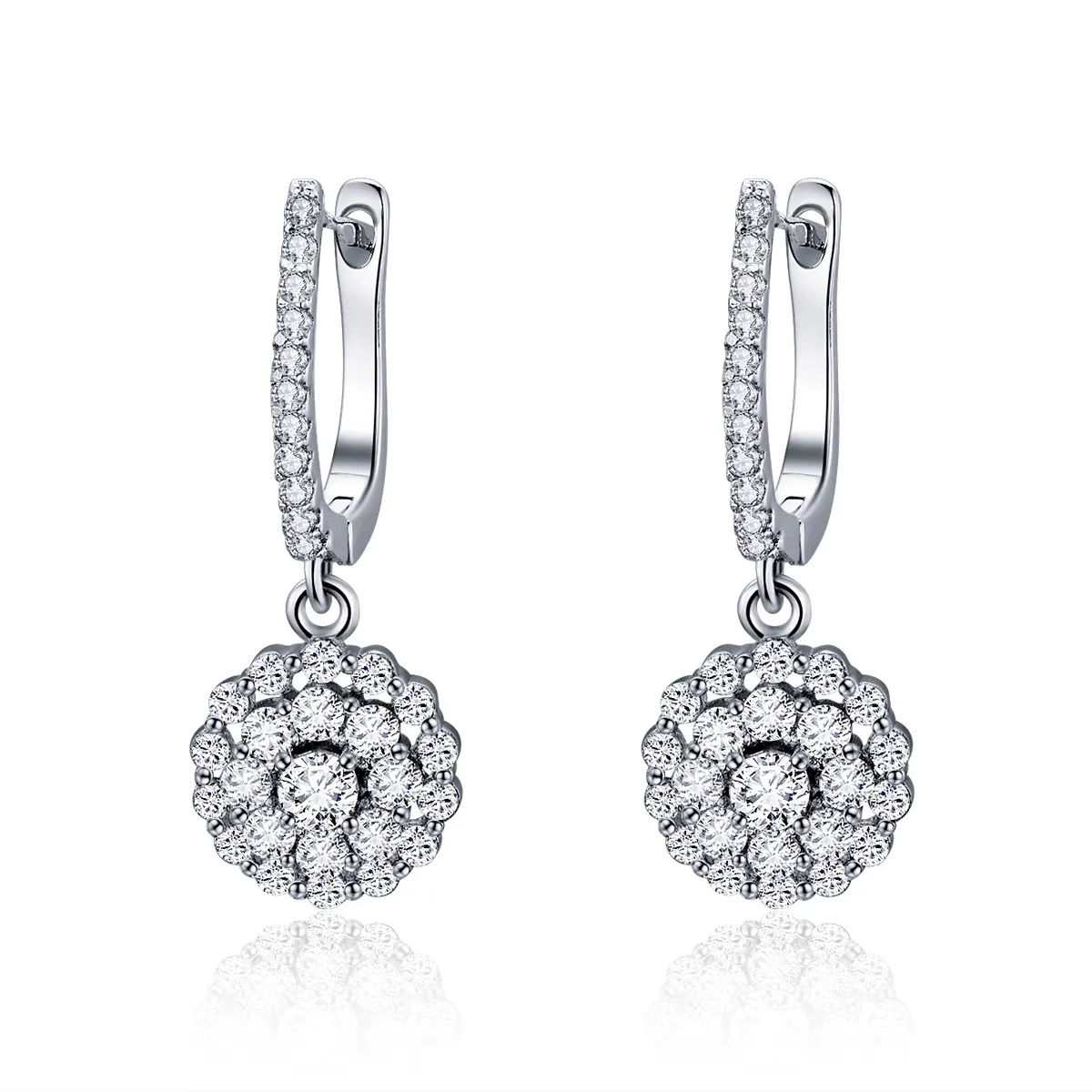 Pandora Style Flower of Light Hoop øredobber - SCE517