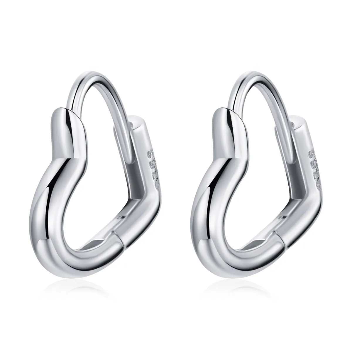 Pandora Style Metal Hjertebøyle øredobber - SCE1174-A