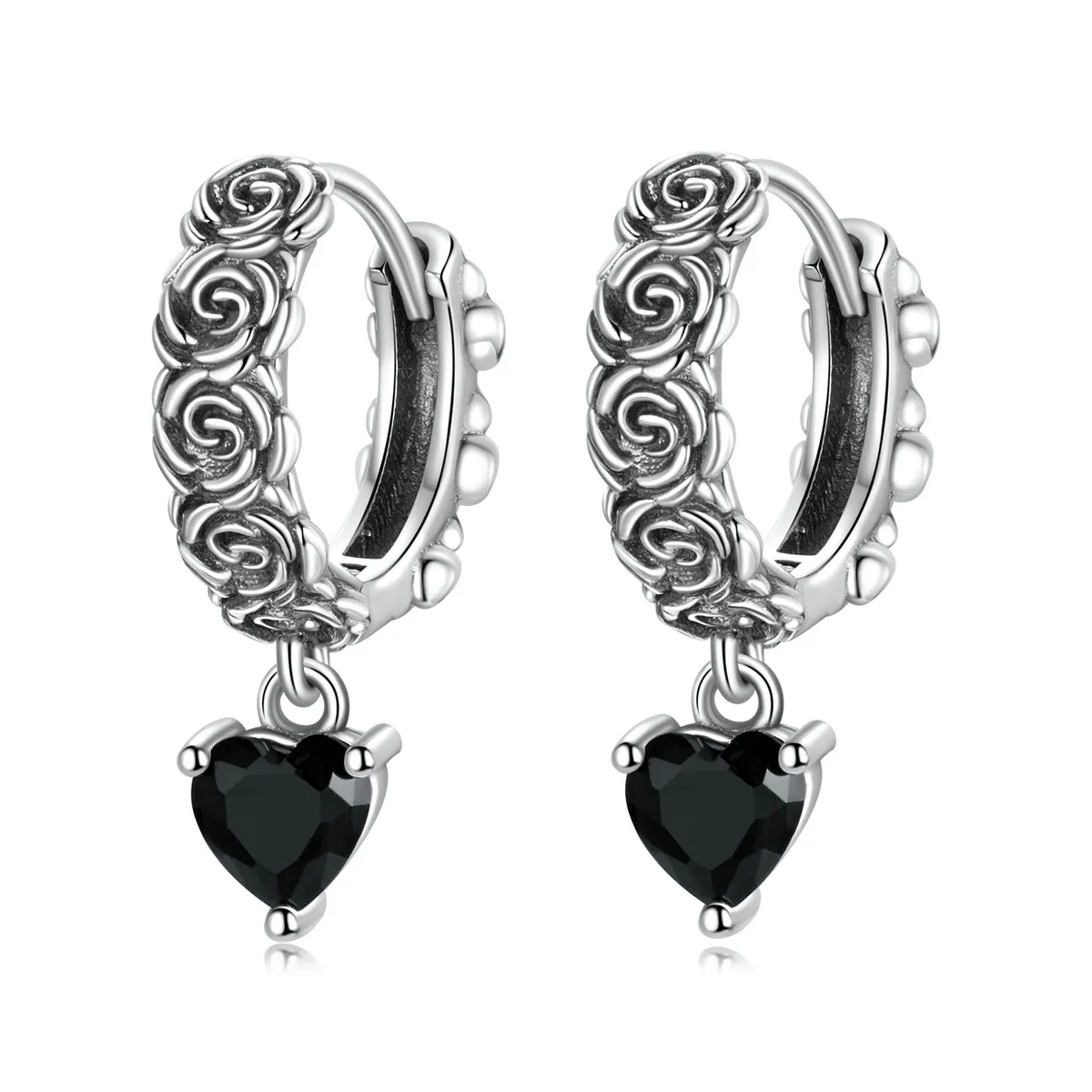 pandora style night rose hoop øredobber bse535