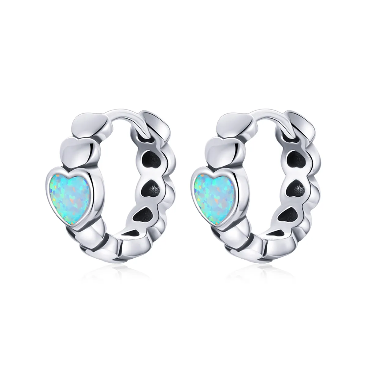 pandora style rainbow love hoop øredobber sce1137