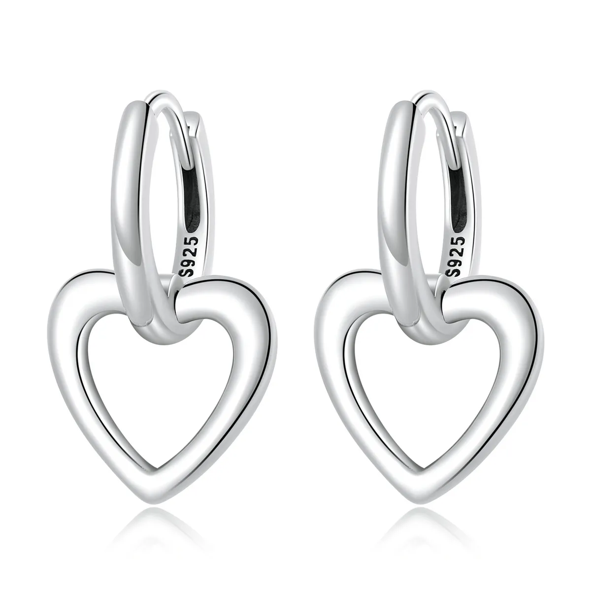 pandora style simple love hoop øredobber sce1394