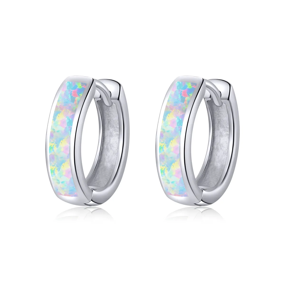 Pandora Style Simple Opal Hoop øredobber - SCE861