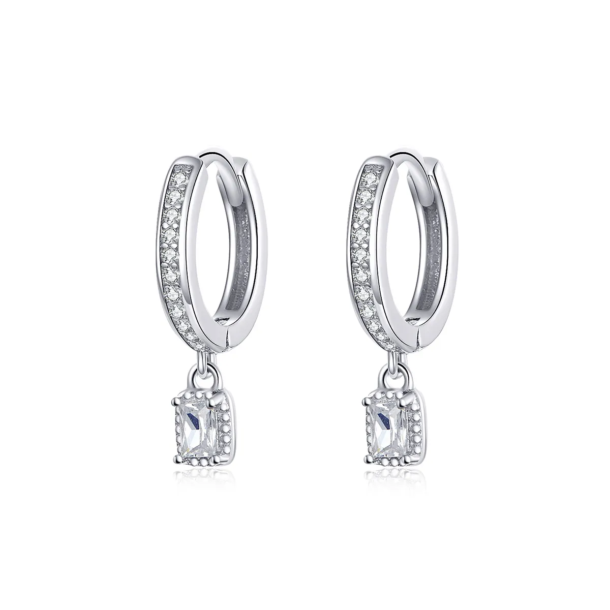 Pandora Style Zircon Love Hoop øredobber - BSE157