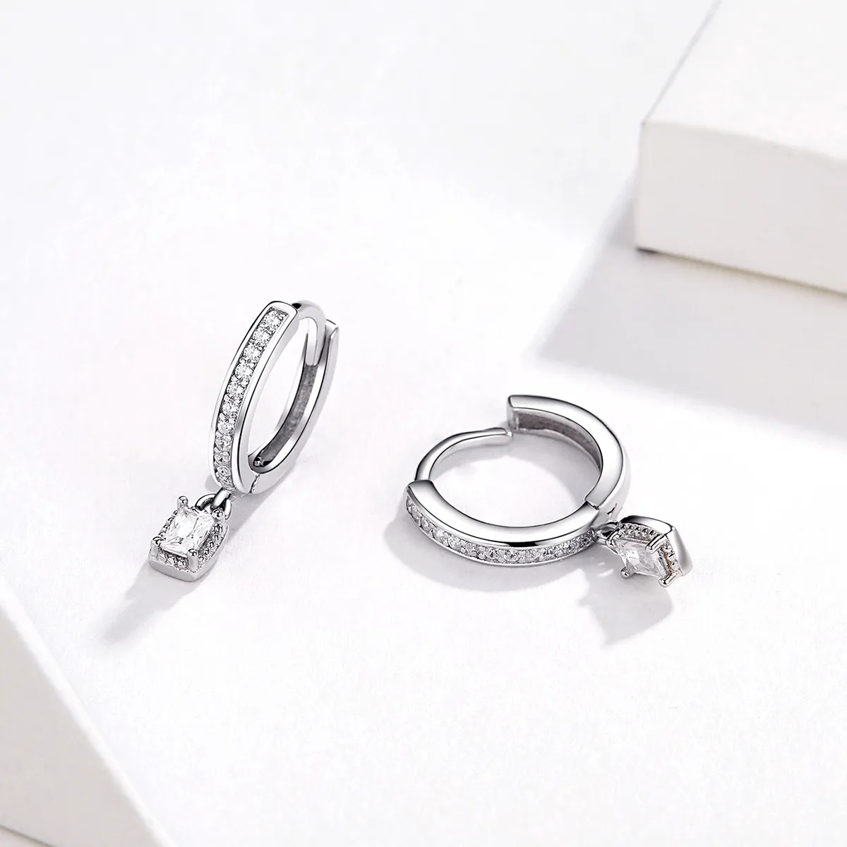 Pandora Style Zircon Love Hoop øredobber - BSE157