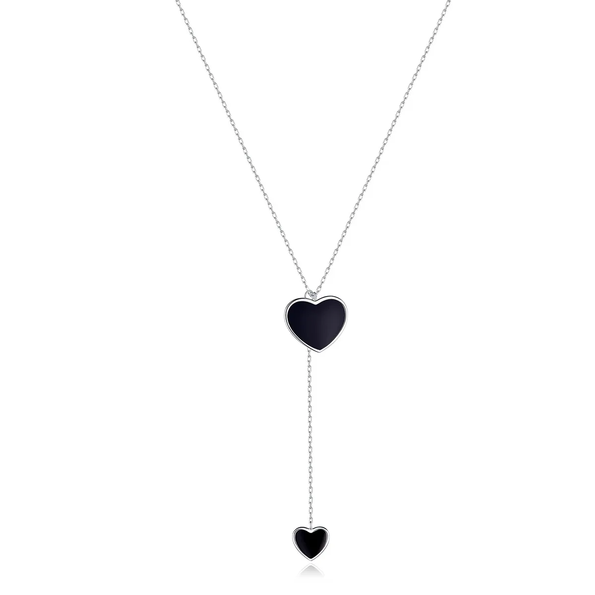 Pandora Style Black Heart Halskjede - BSN095