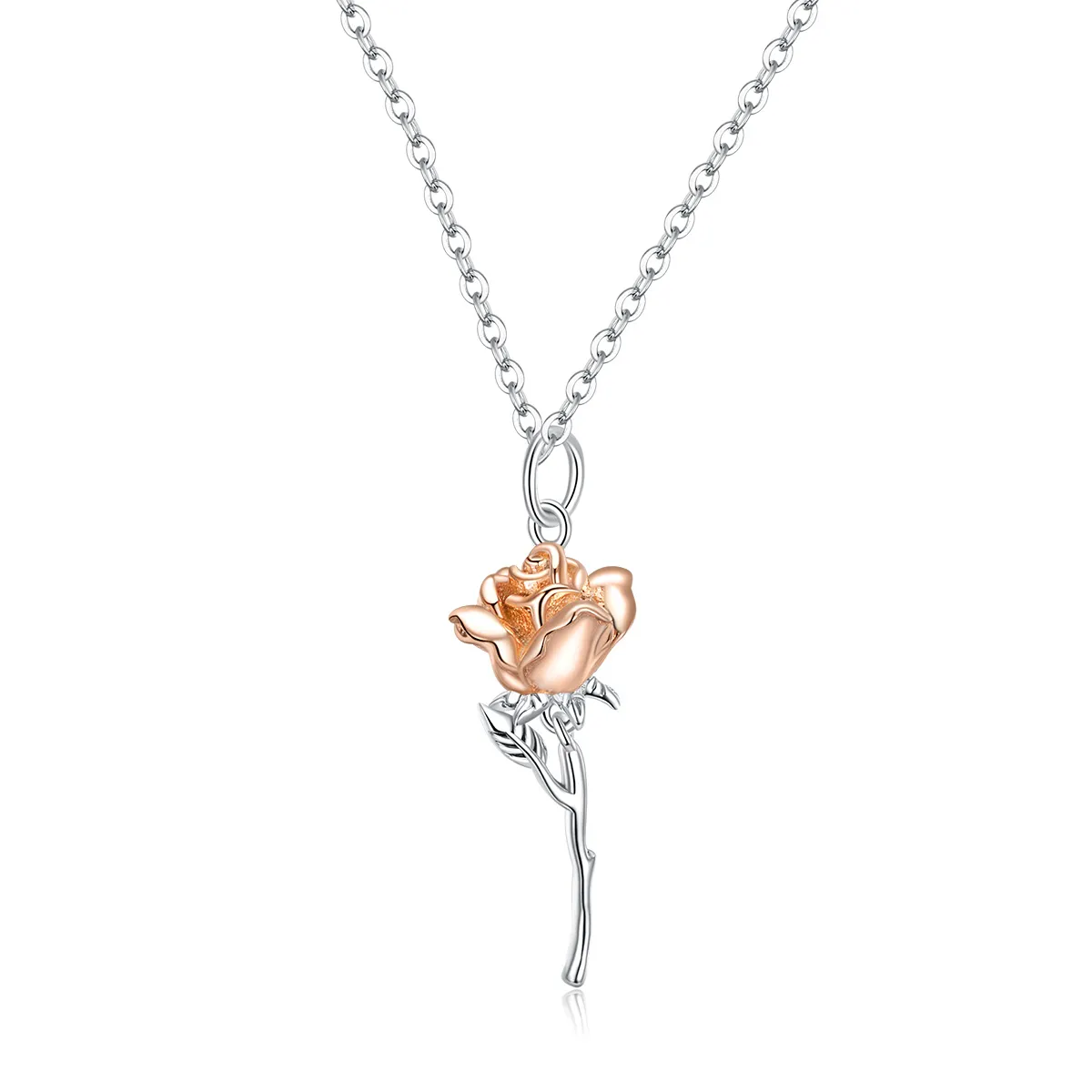 pandora style grasiøs rose halskjede bsn190