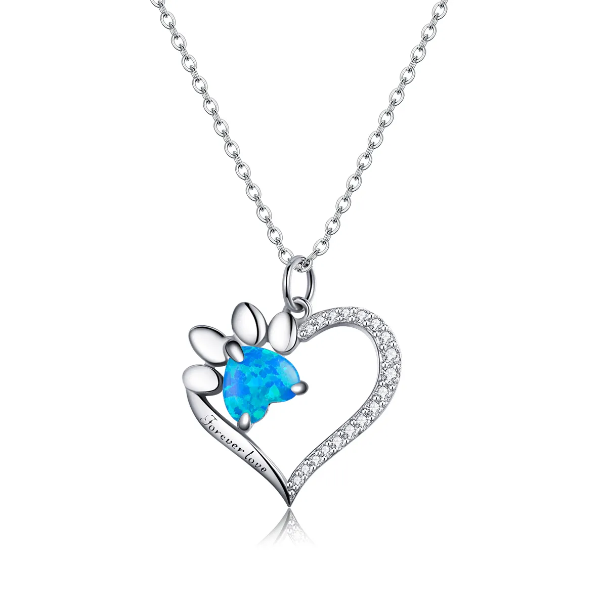 pandora style heart marks halskjede bsn225