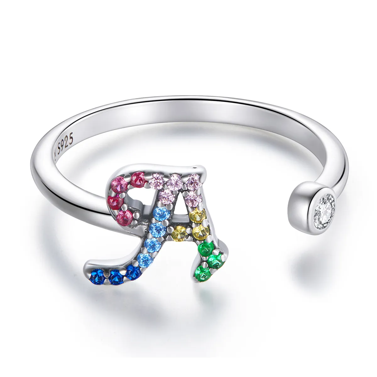 Pandora Style Colorful Letter-A åpen ring - SCR723-A