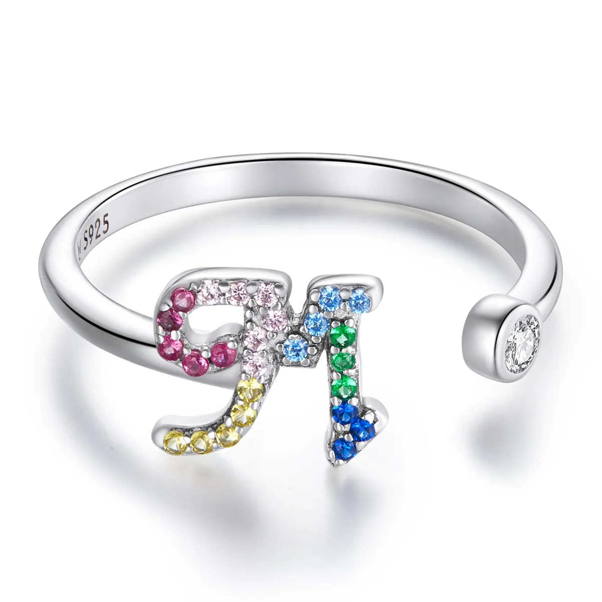 Pandora Style Colorful Letter-M åpen ring - SCR723-M