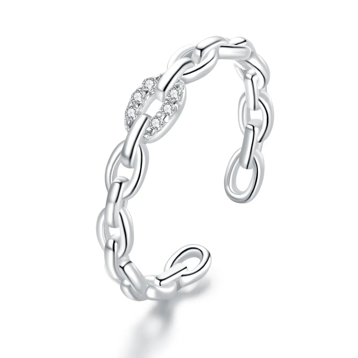 Pandora Style geometrisk kjede åpen ring - BSR145