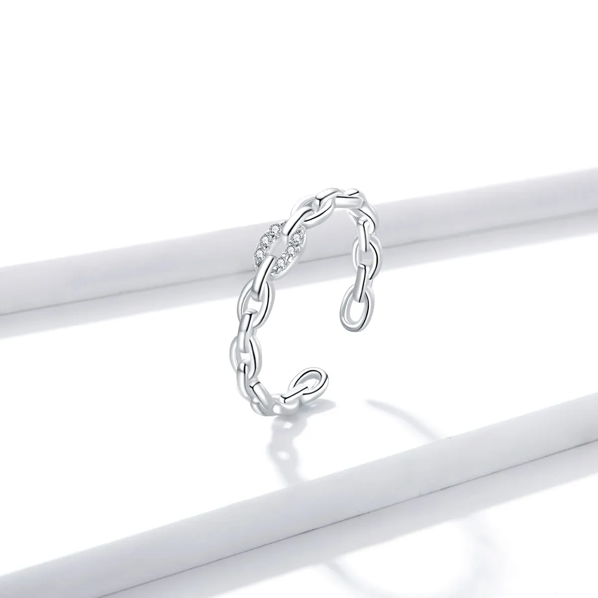 Pandora Style geometrisk kjede åpen ring - BSR145