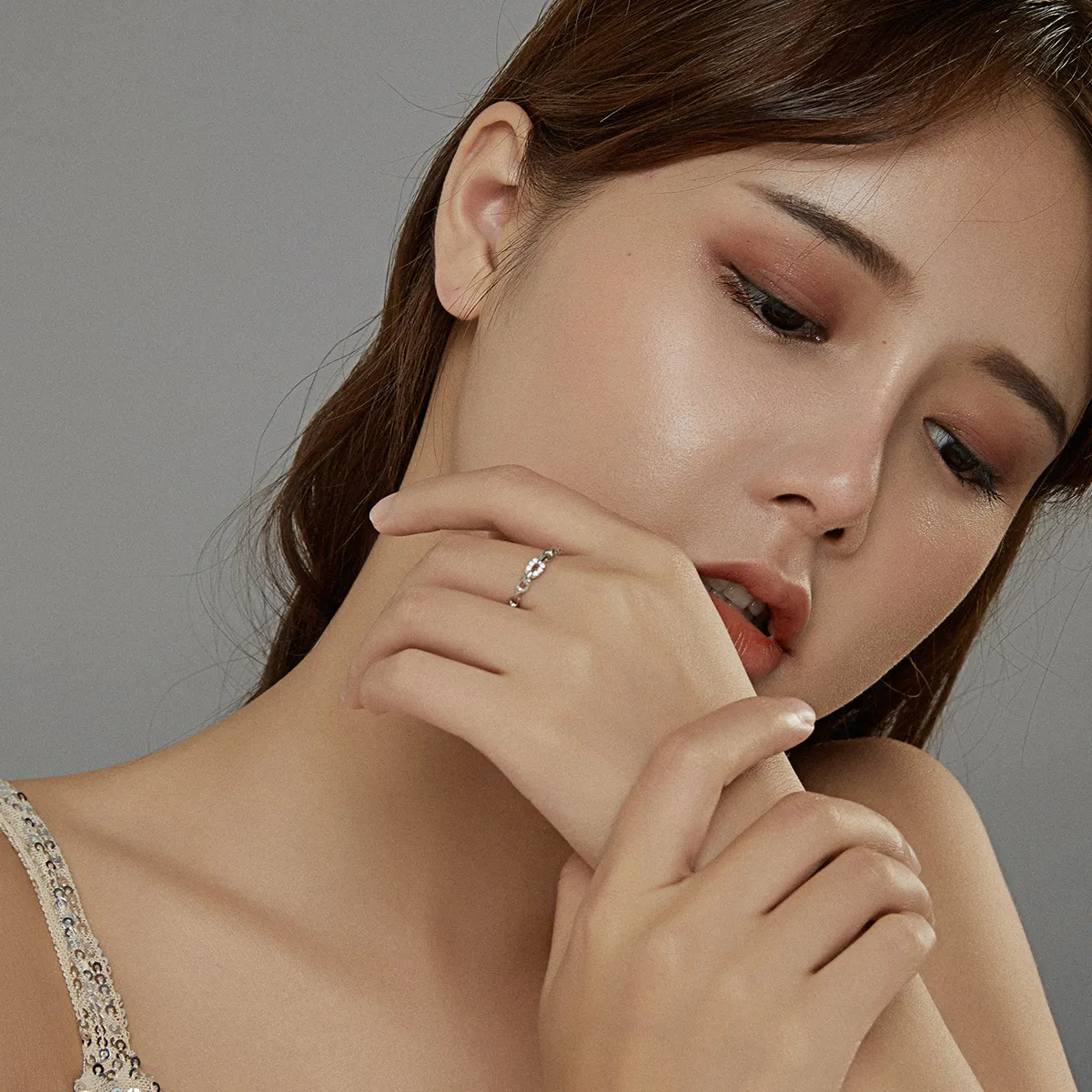 Pandora Style geometrisk kjede åpen ring - BSR145