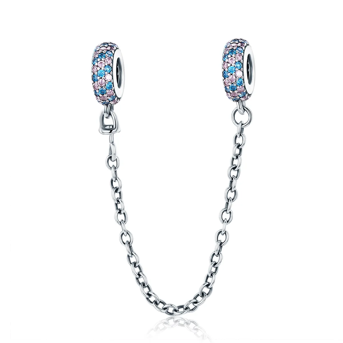 Pandora Style Rosa Blå Miracle Safety Chain - SCC379