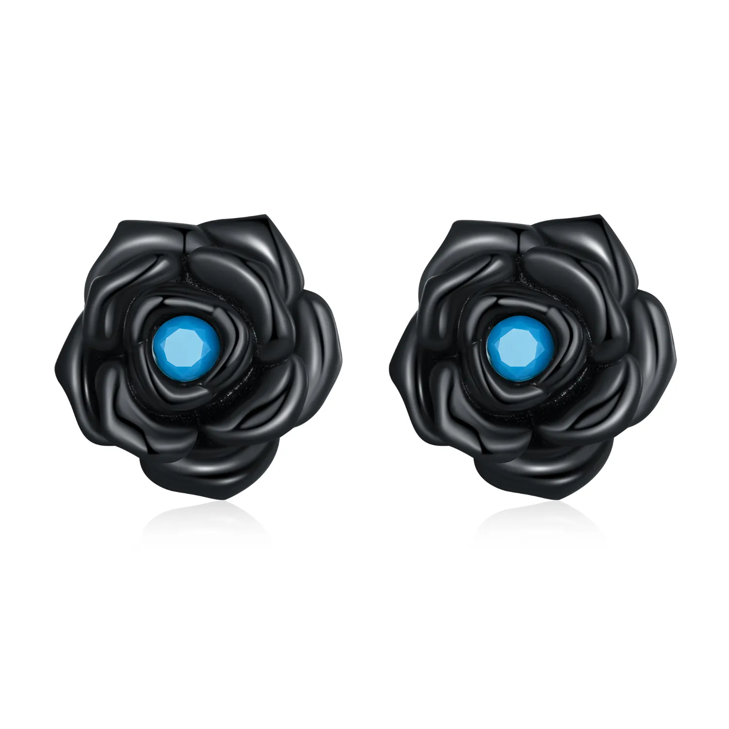 Pandora Style Black Rose Stud øredobber - SCE1401