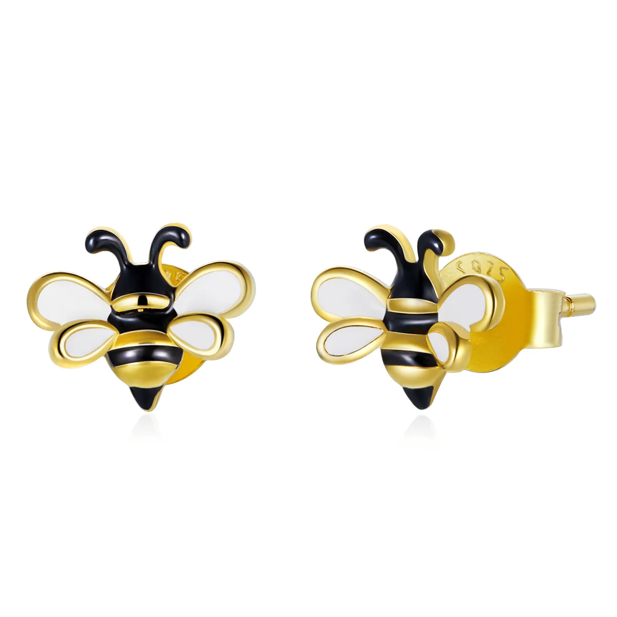 pandora style cartoon bee stud øredobber sce1182