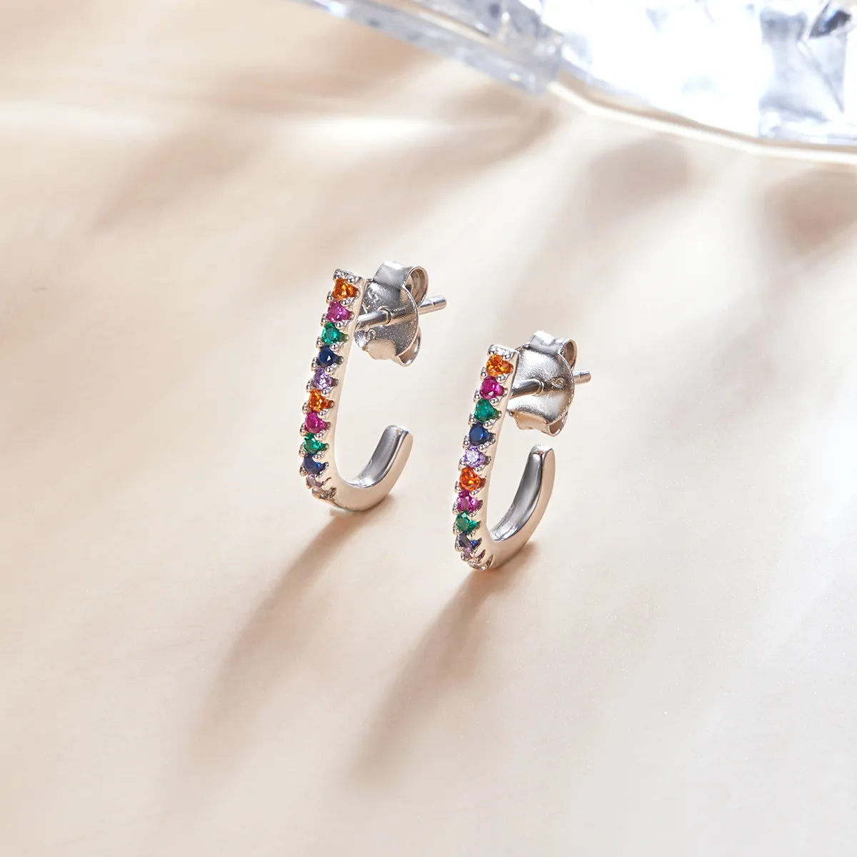 Pandora Style Christmas Cane Stud øredobber - SCE1167-A