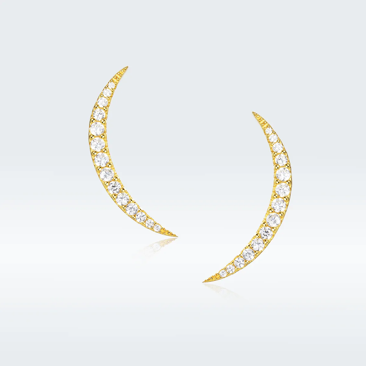 pandora style crescent moon stud øredobber bse314