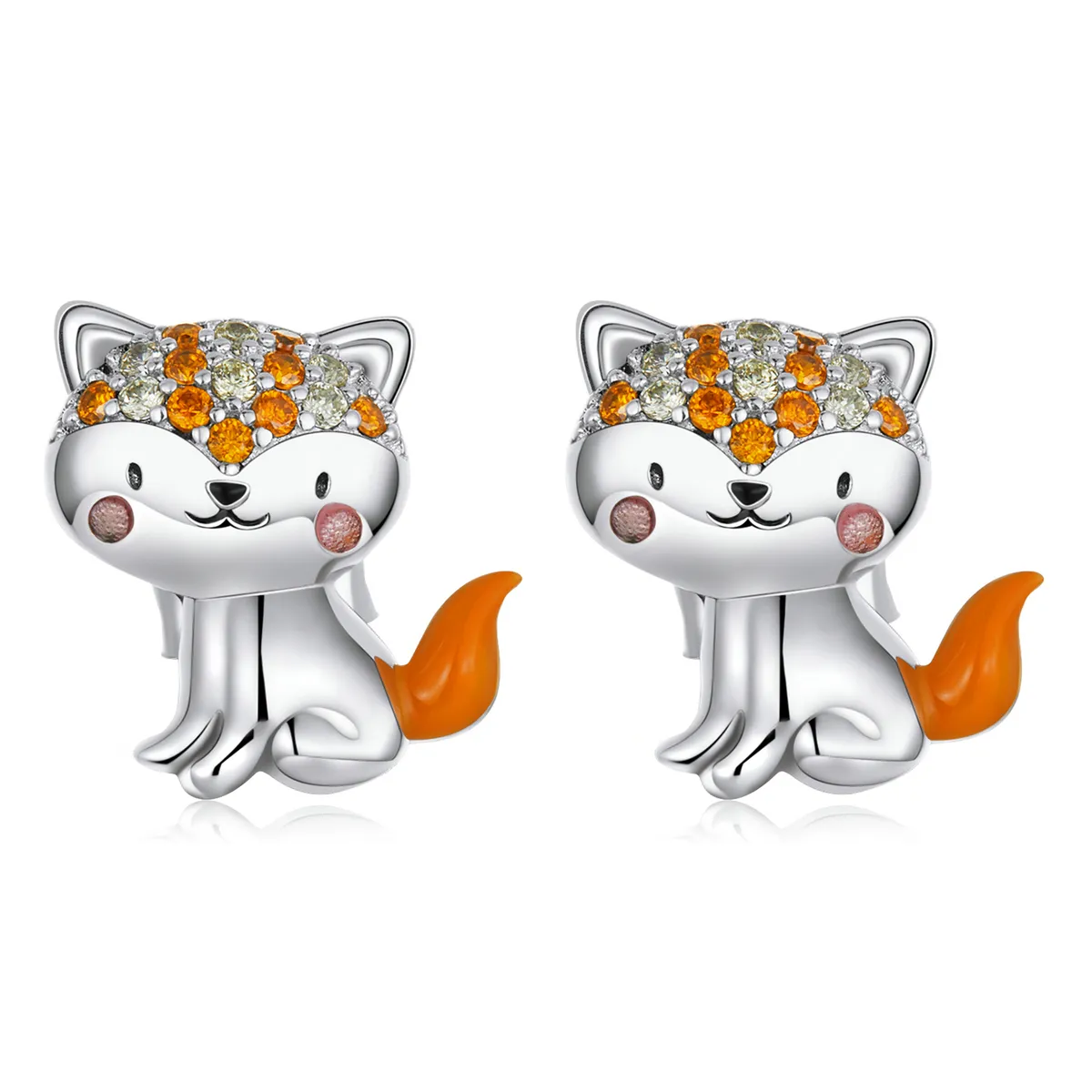 Pandora Style Cute Fox Stud øredobber - SCE1373