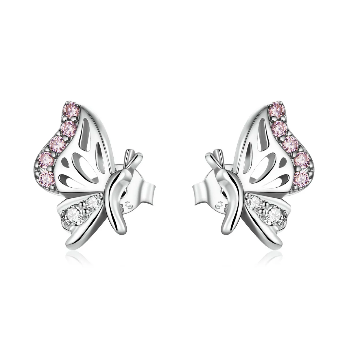 pandora style delicate butterfly stud øredobber bse574