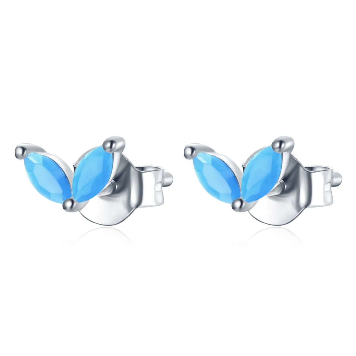 pandora style delicate butterfly stud øredobber sce1240 bu