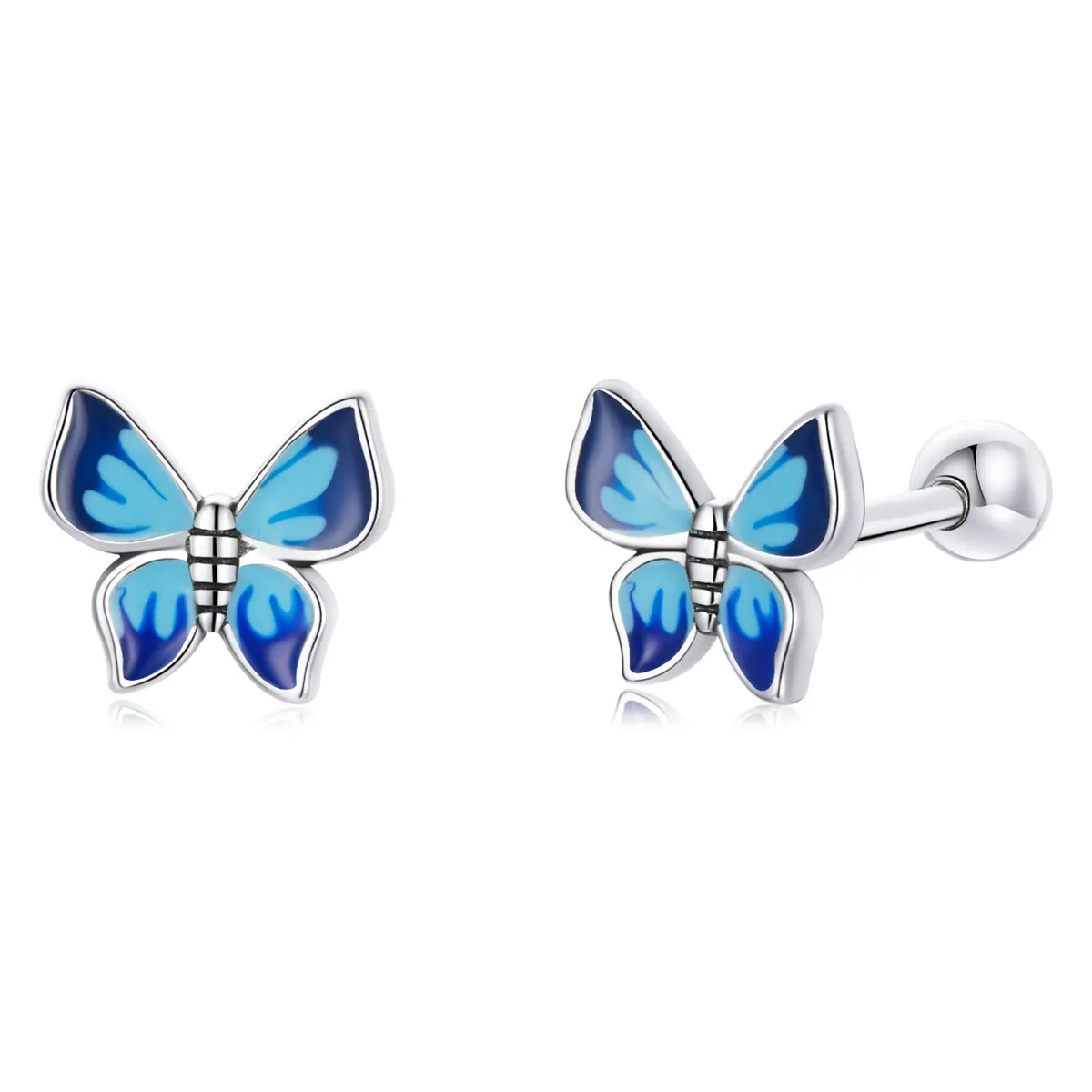pandora style delicate butterfly stud øredobber sce1285