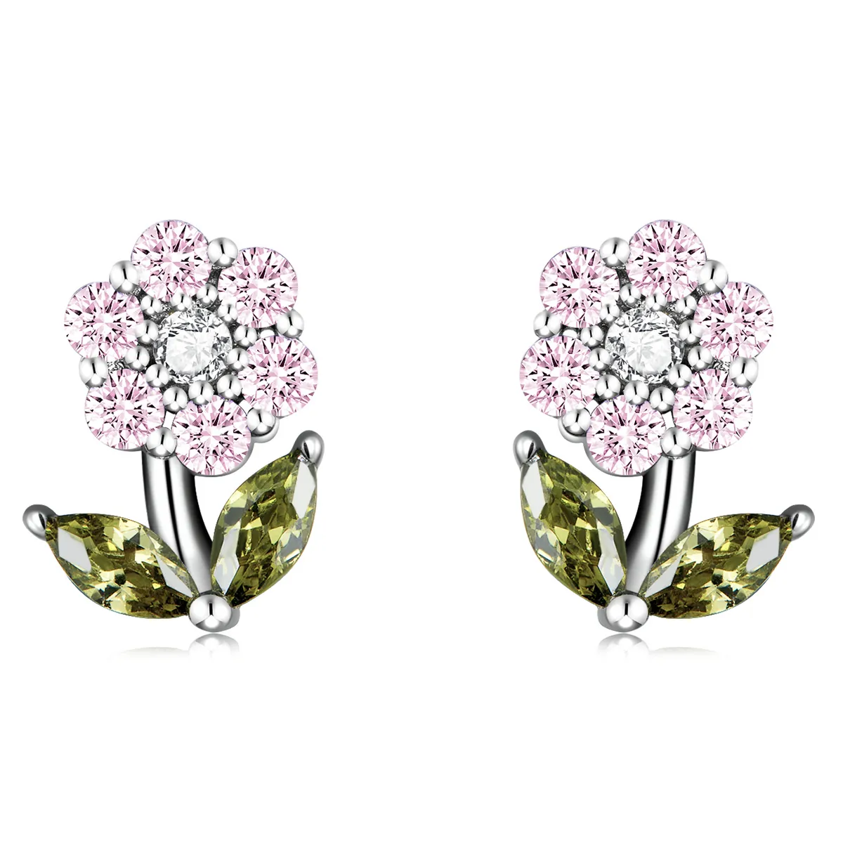 pandora style delicate flowers stud øredobber bse592 pk