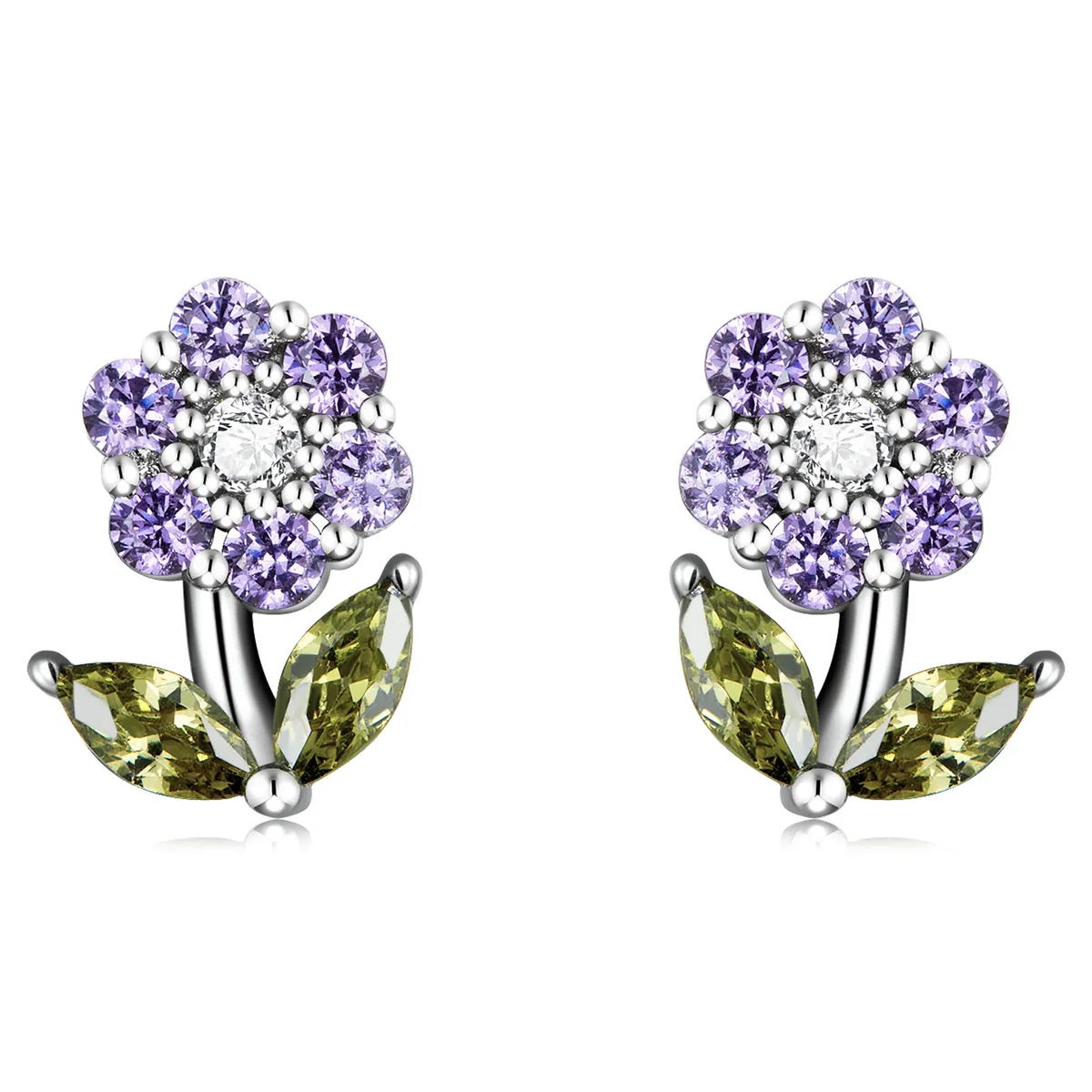 pandora style delicate flowers stud øredobber bse592 vt