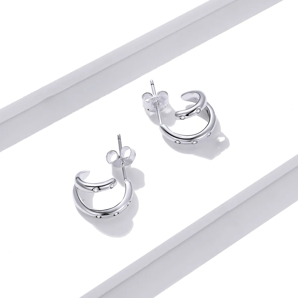 Pandora Style doble sirkel øredobber - BSE494