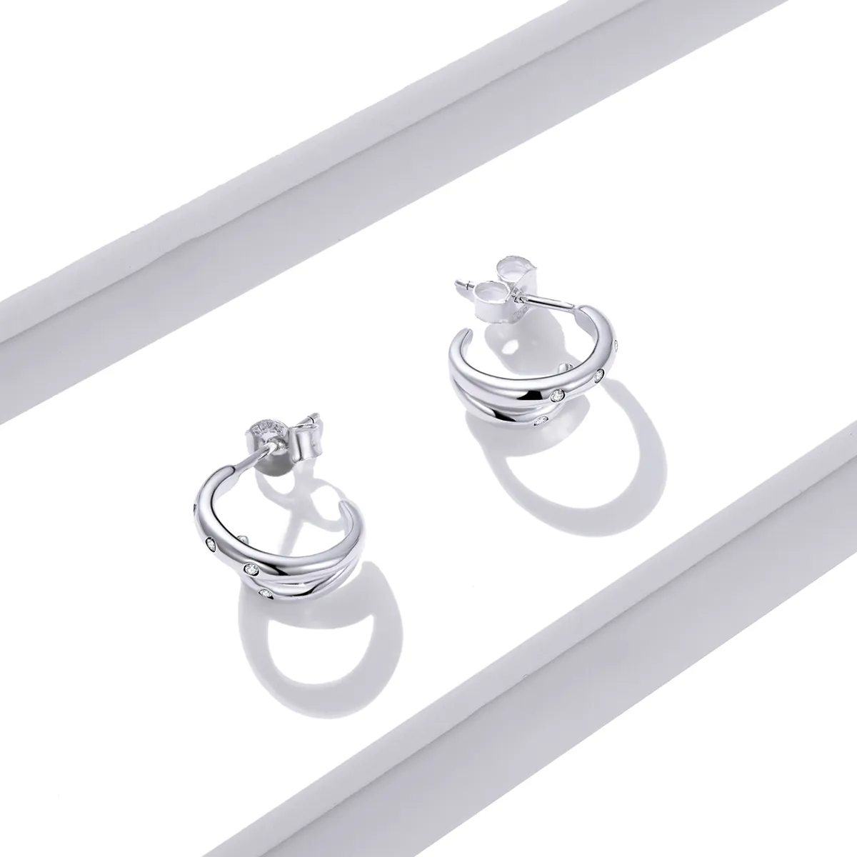 Pandora Style doble sirkel øredobber - BSE494