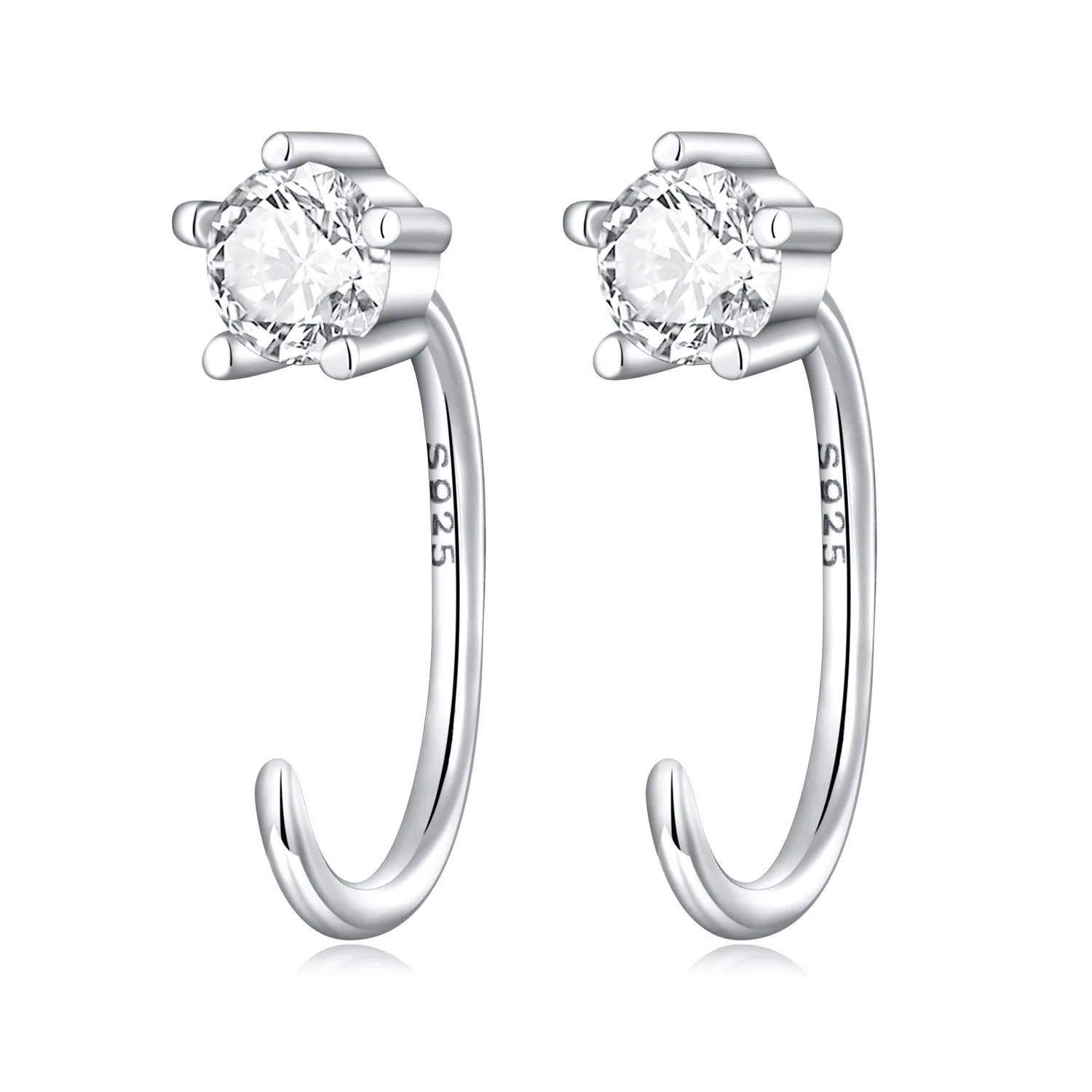 pandora style enkle og skinnende øredobber sce1422