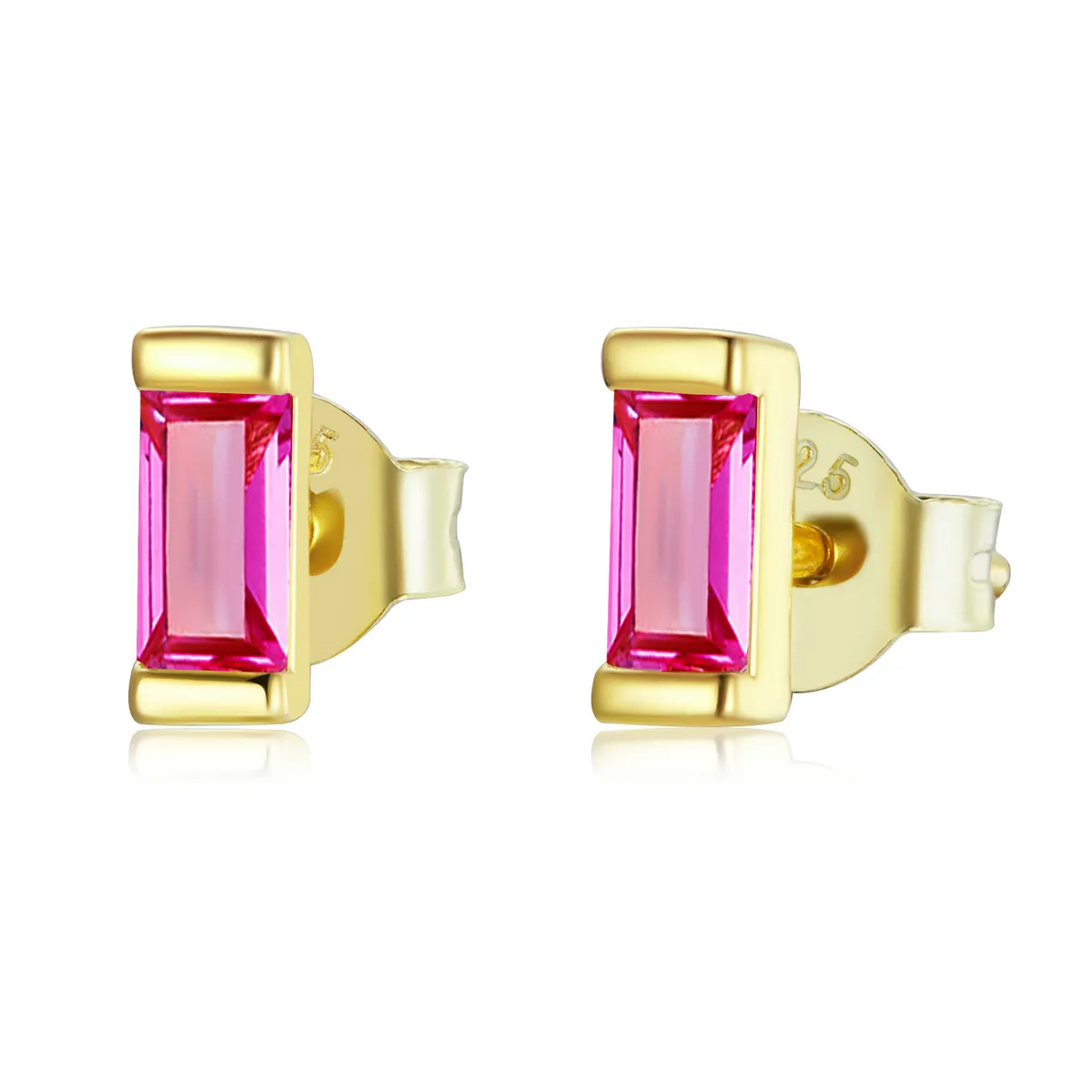 pandora style fargerike cubic zirconium rosa øredobber sce1241 eller