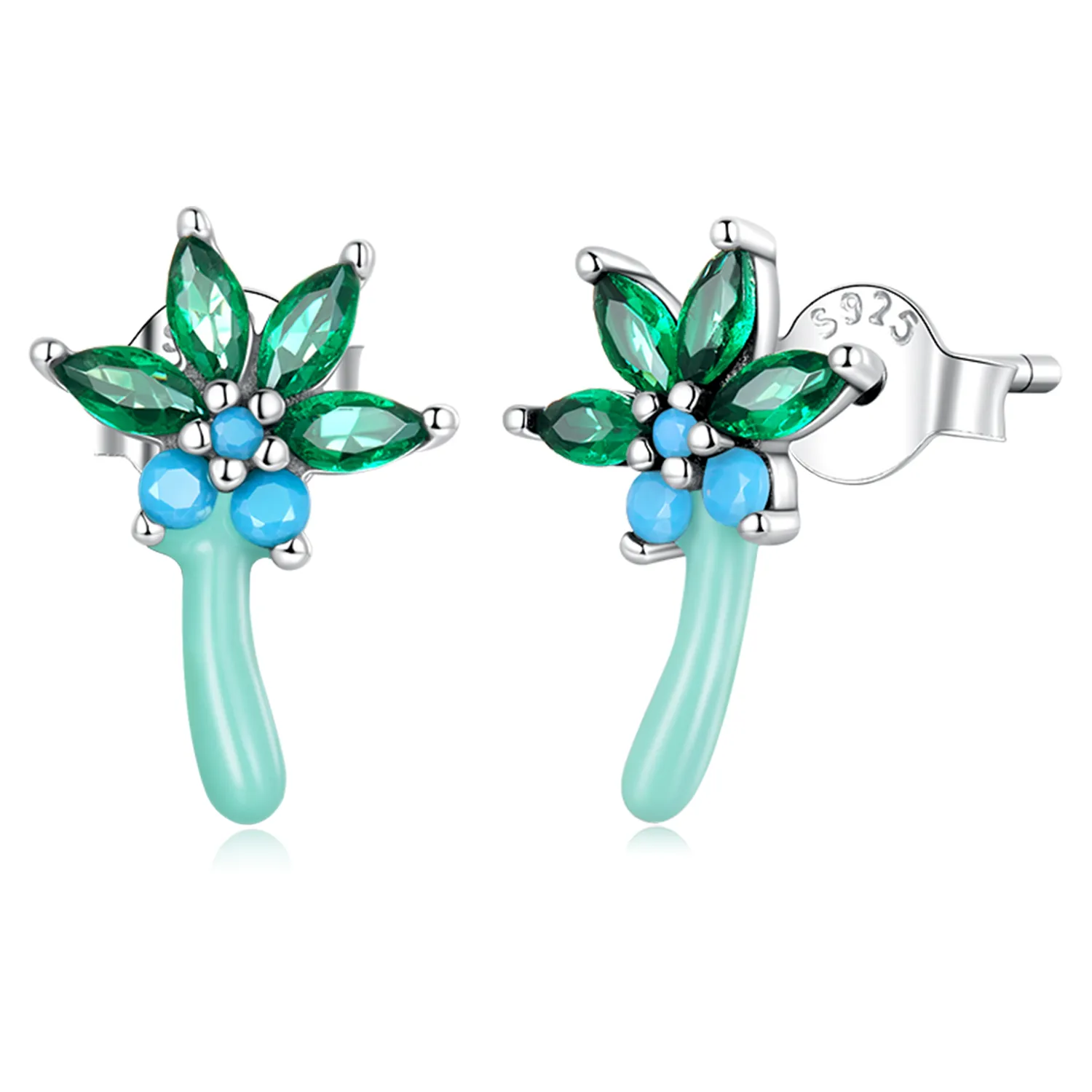 pandora style funny coconut tree stud øredobber sce1403