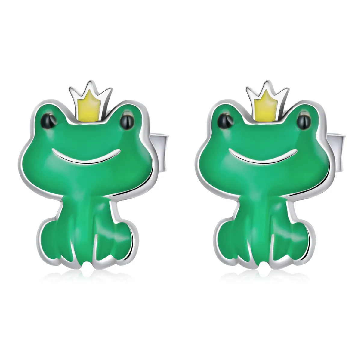 pandora style funny little frog stud øredobber sce1380
