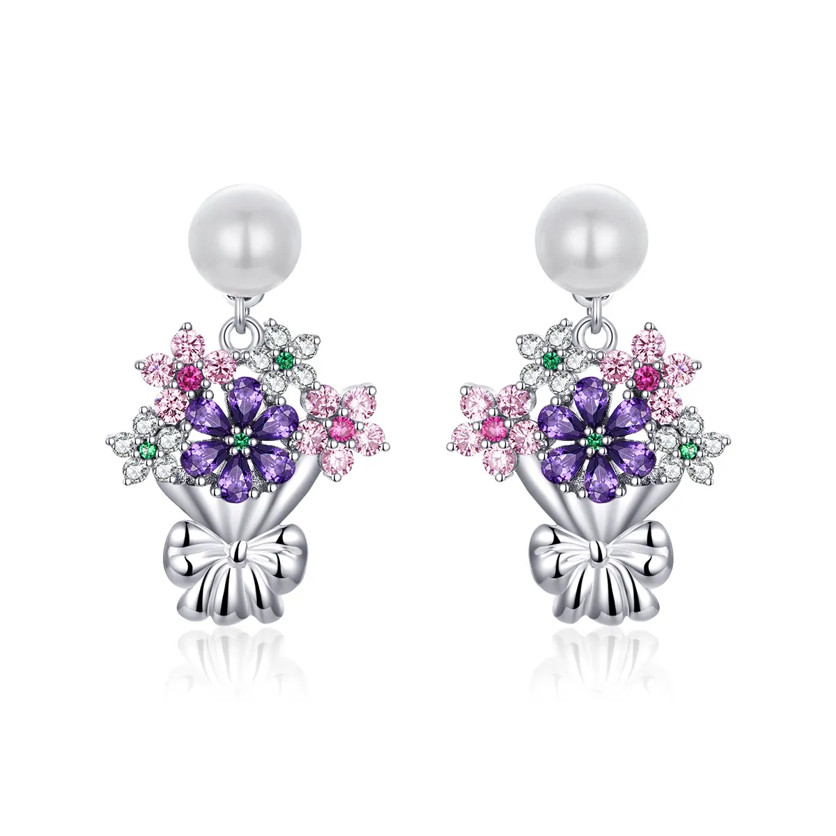 pandora style holder blomster øredobber bse152