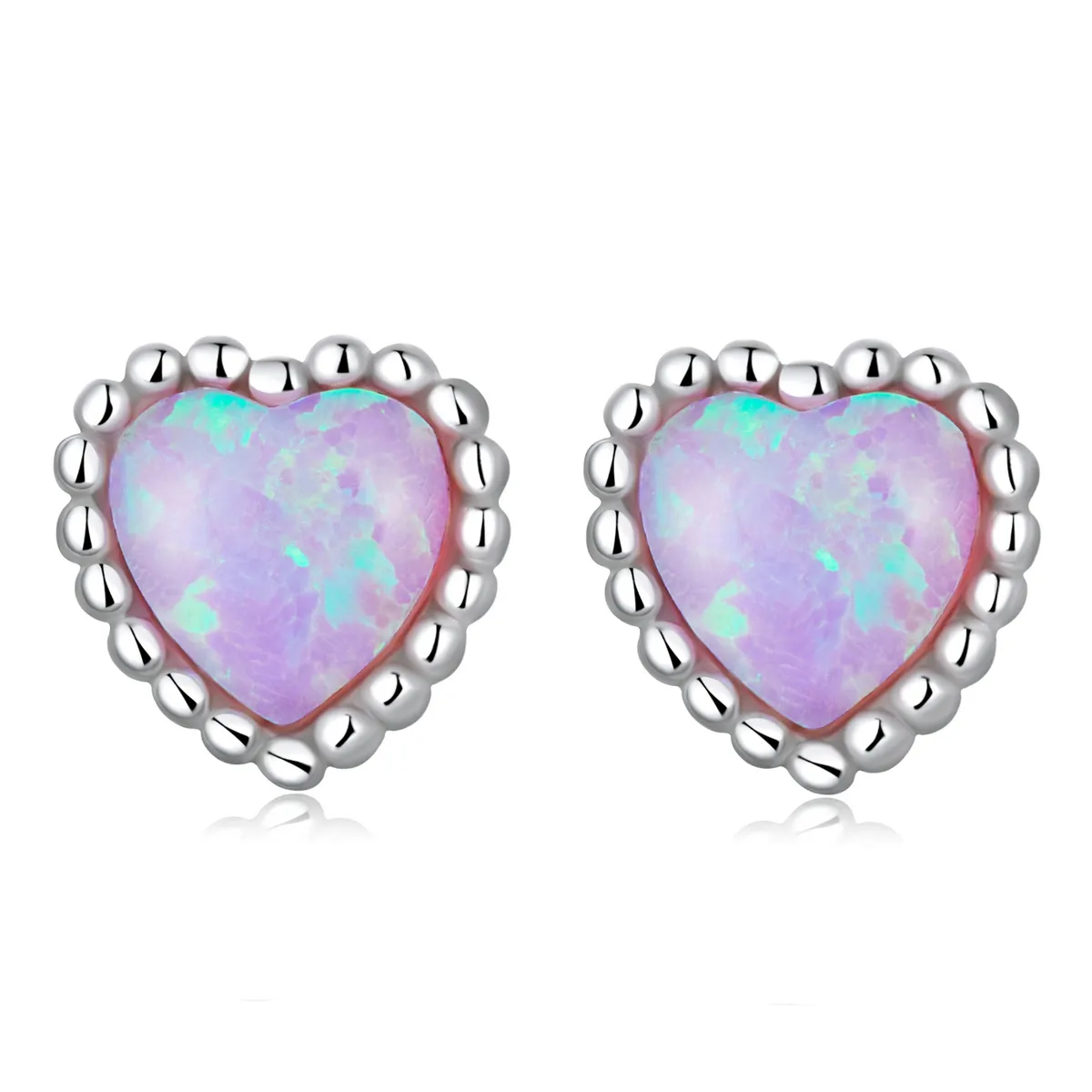 pandora style opal love stud øredobber sce1383
