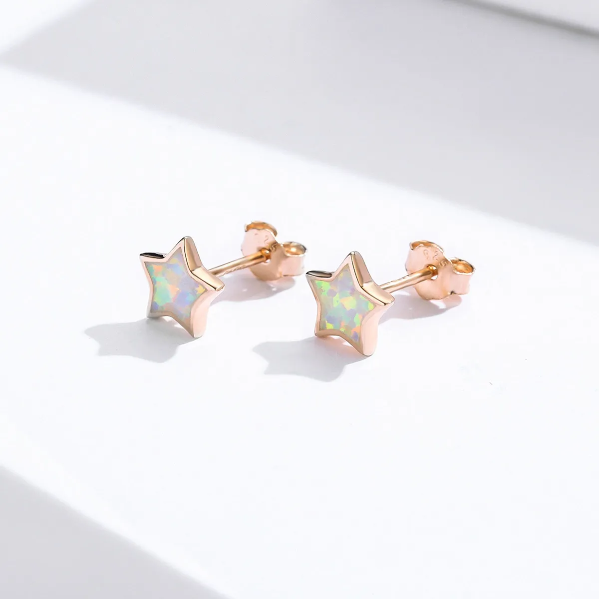 Pandora Style Opal Pentagram øredobber - SCE674