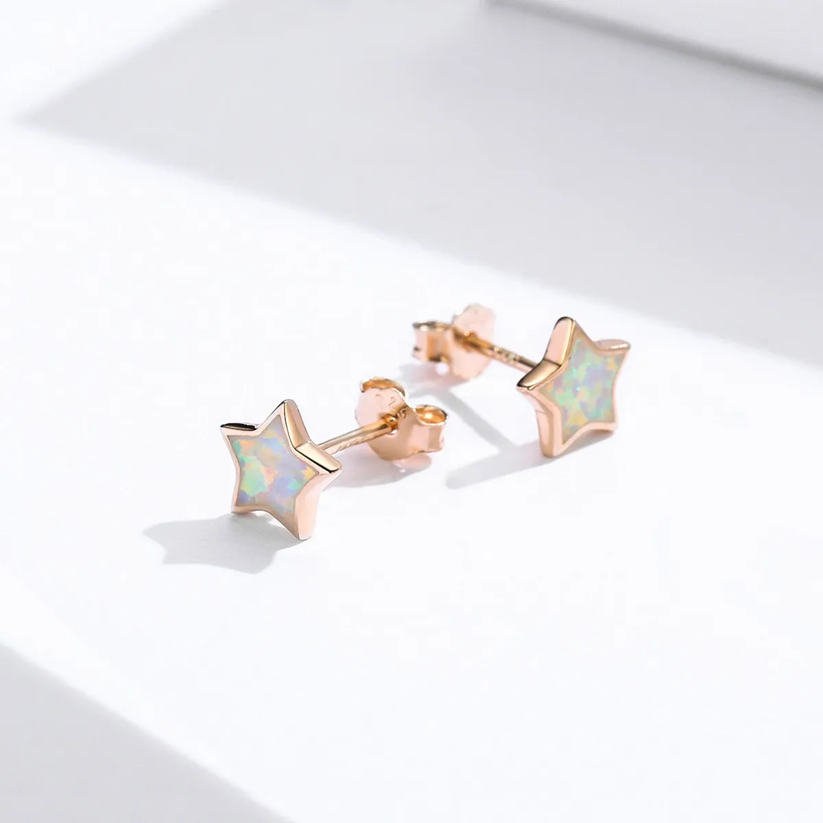 Pandora Style Opal Pentagram øredobber - SCE674