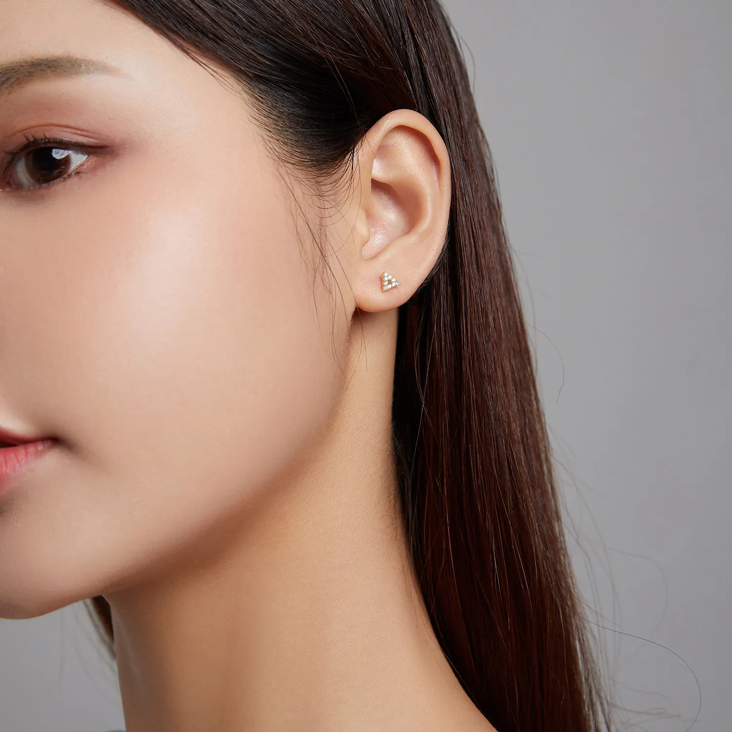 Pandora Style skinnende triangel øredobber - SCE1220