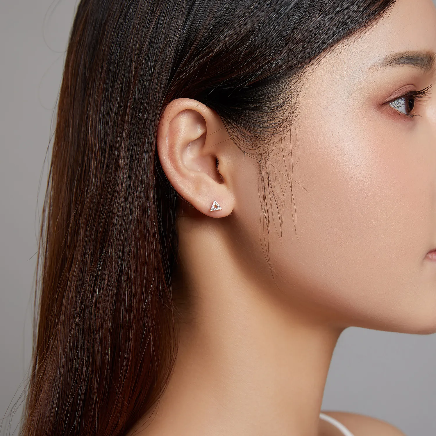 Pandora Style skinnende triangel øredobber - SCE1220