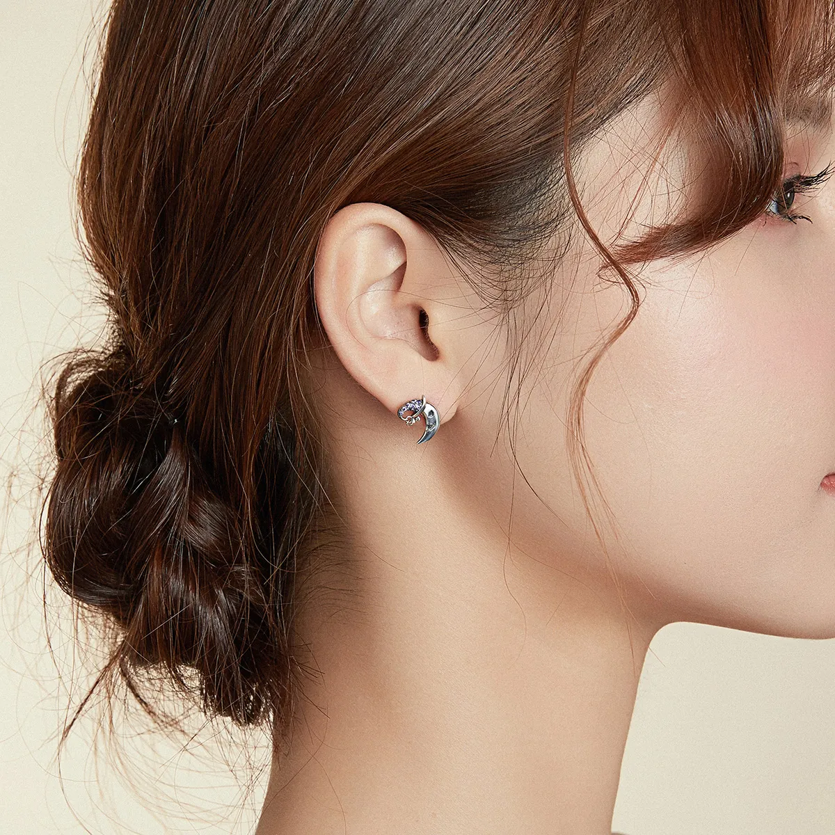 Pandora Style tegneserie Moon Stud øredobber - SCE954