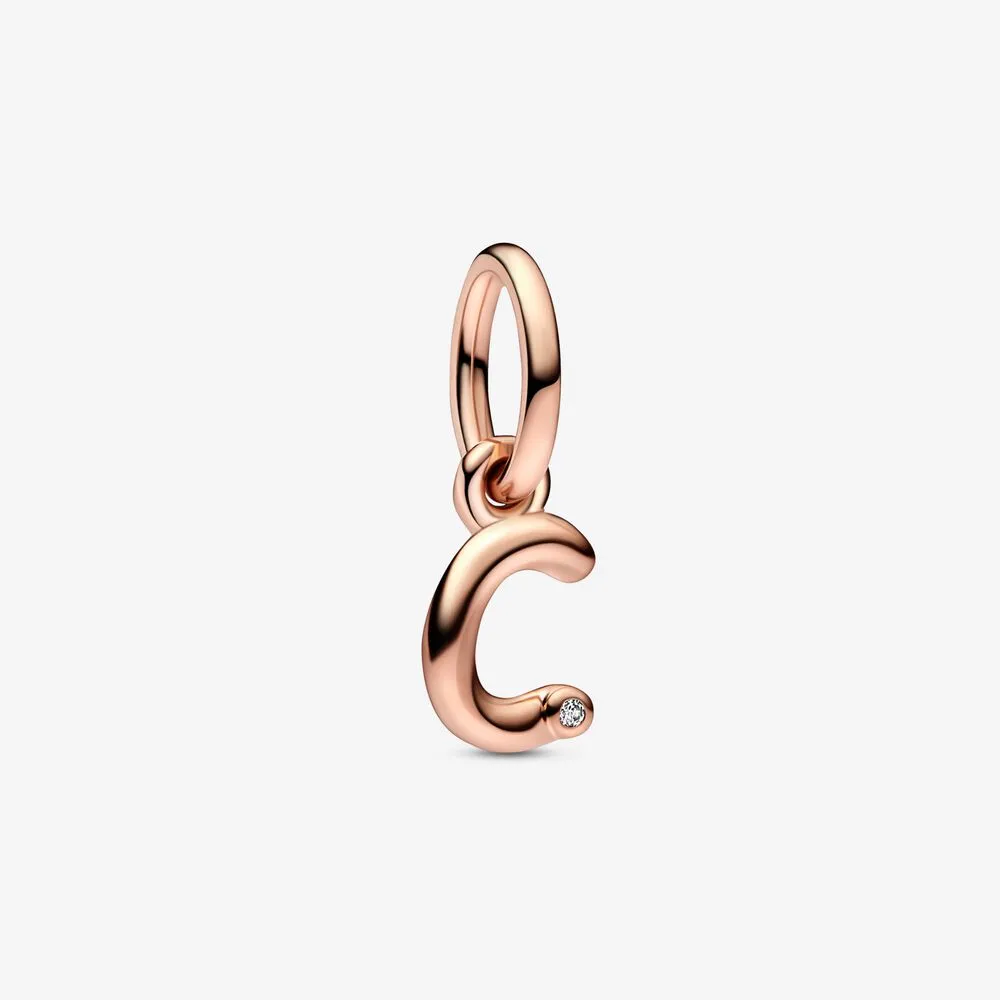 Pandora Bokstaven c Håndskrift Alfabet Hengende Charm - 782472C01