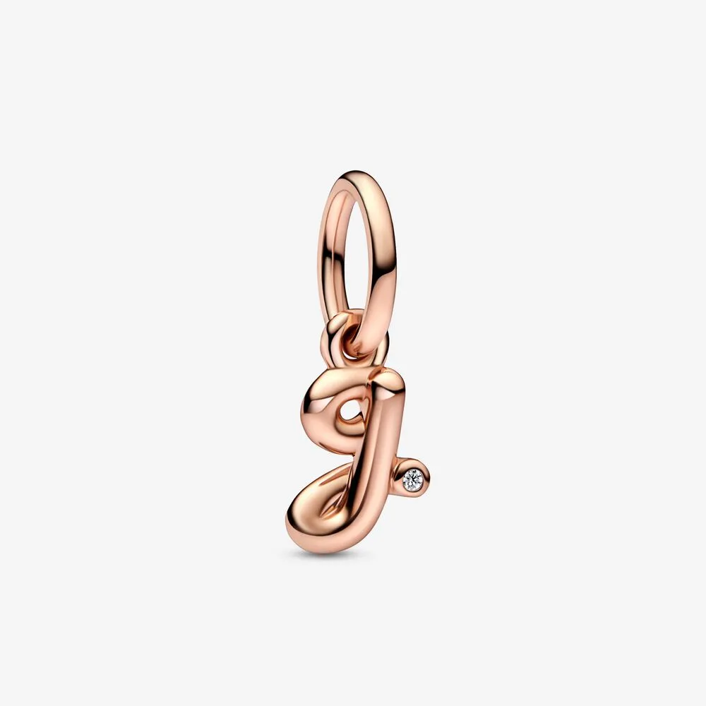 pandora bokstaven g håndskrift alfabet hengende charm 782535c01