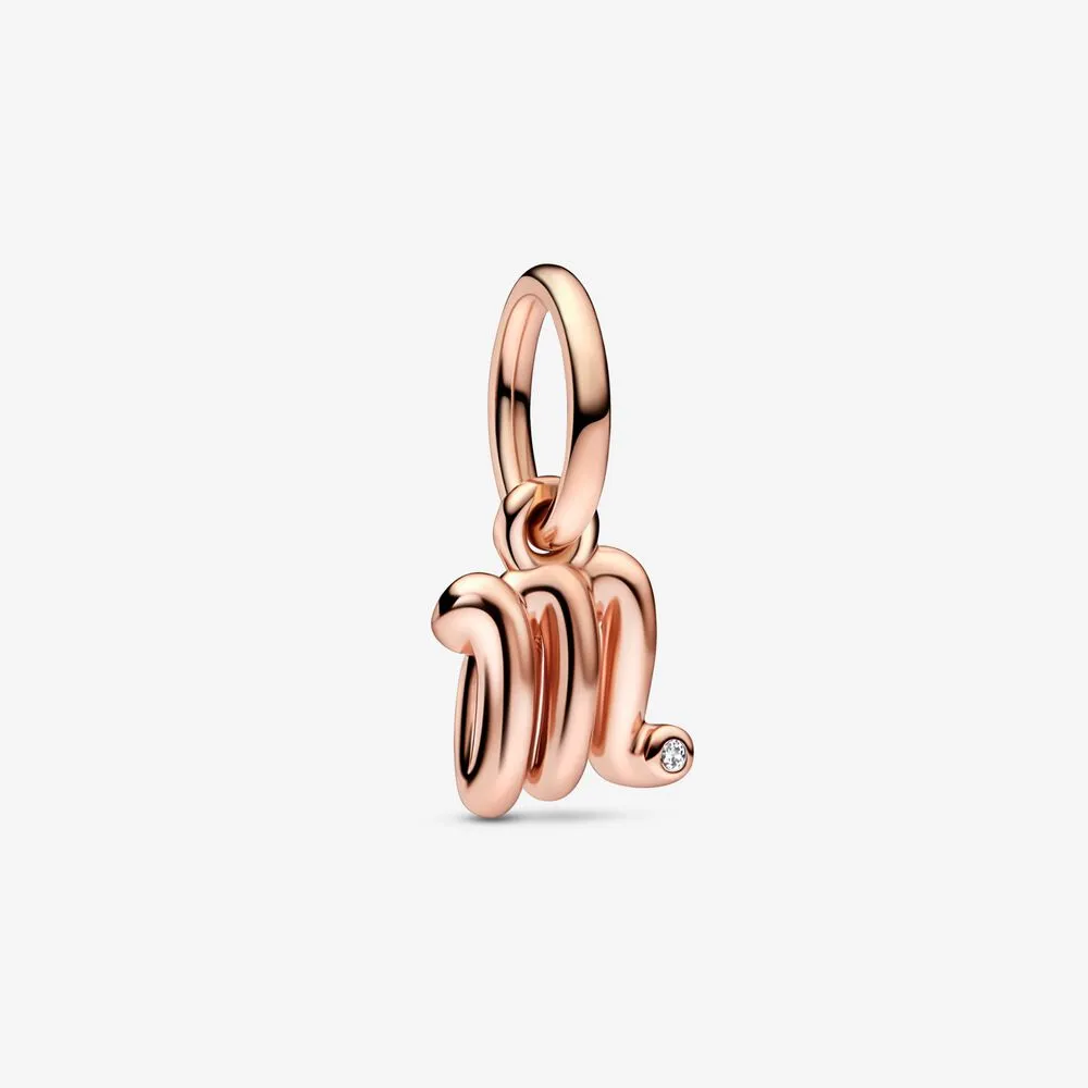 pandora bokstaven m håndskrift alfabet hengende charm 782474c01