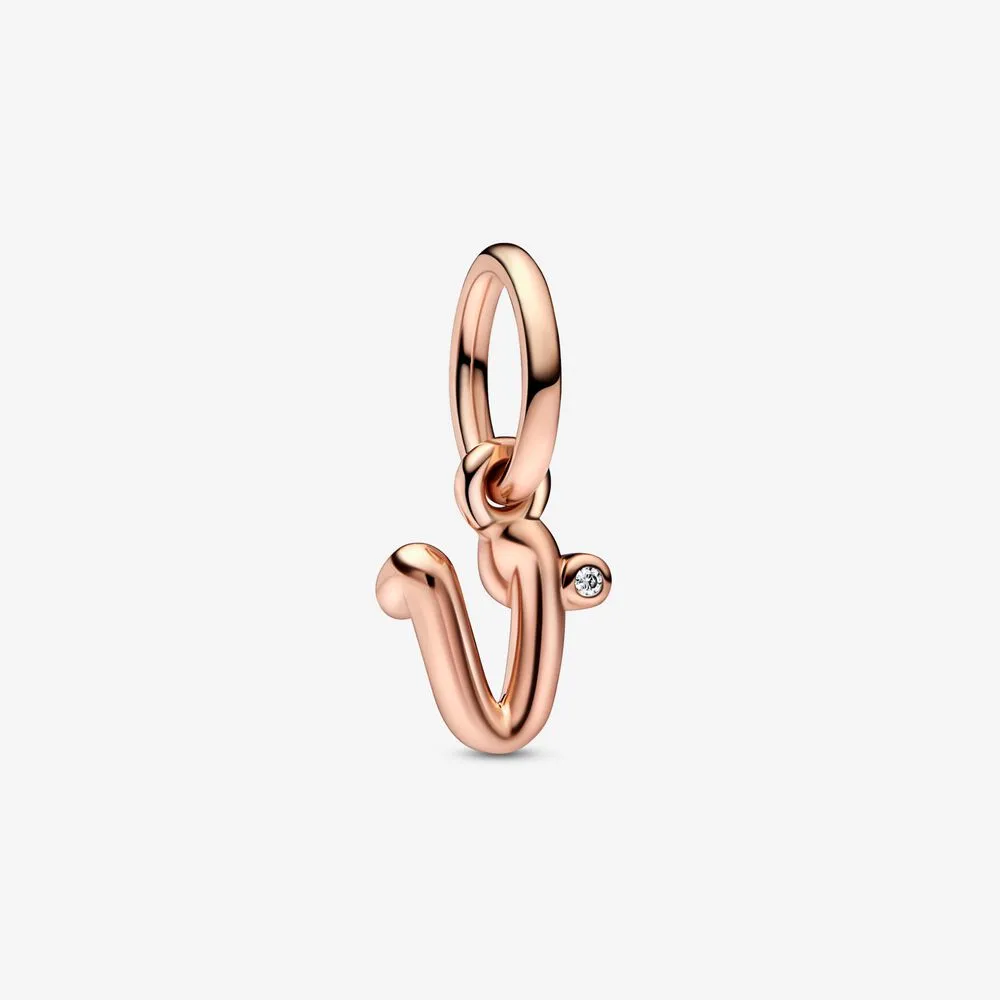 pandora bokstaven v håndskrift alfabet hengende charm 782480c01