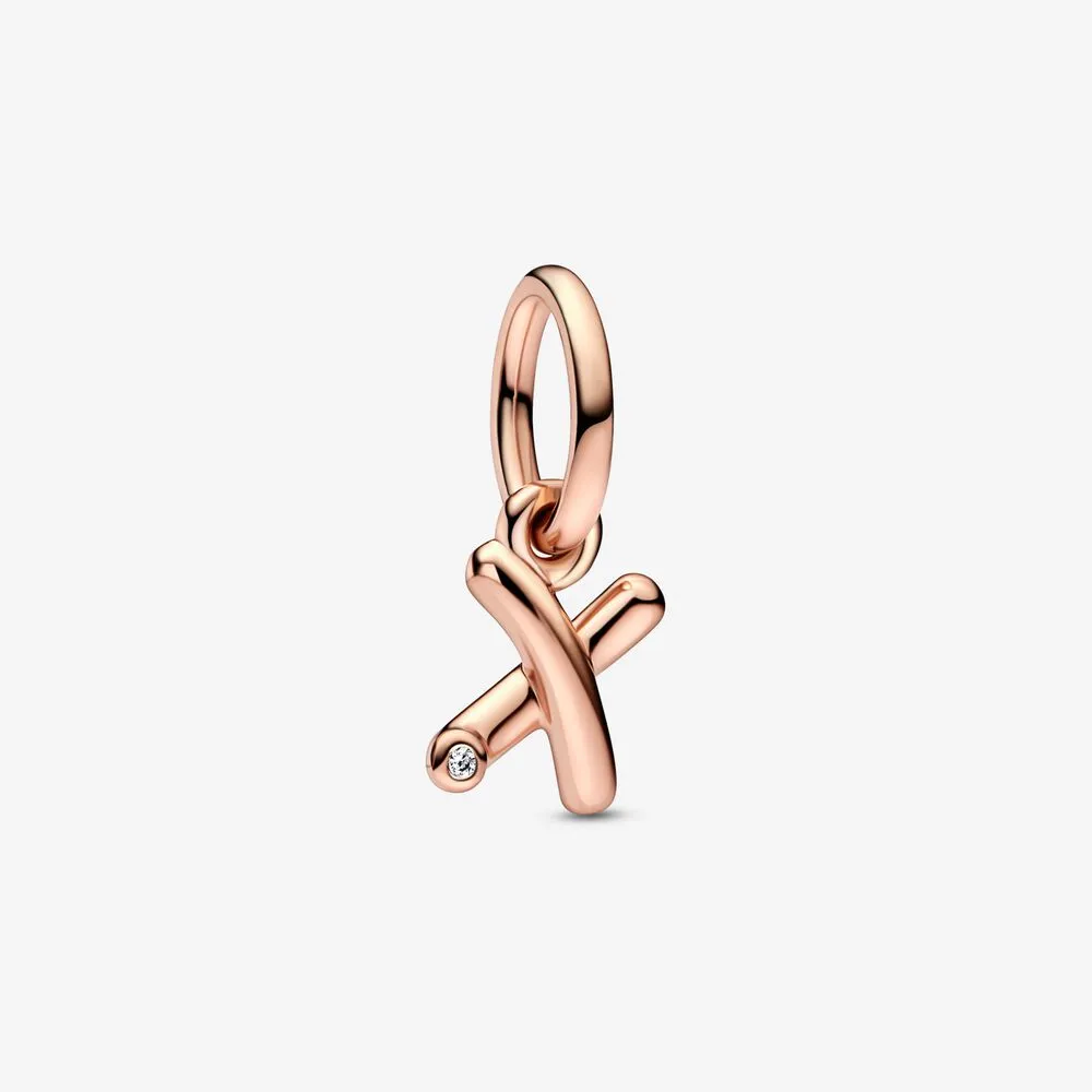 pandora bokstaven x håndskrift alfabet hengende charm 782482c01