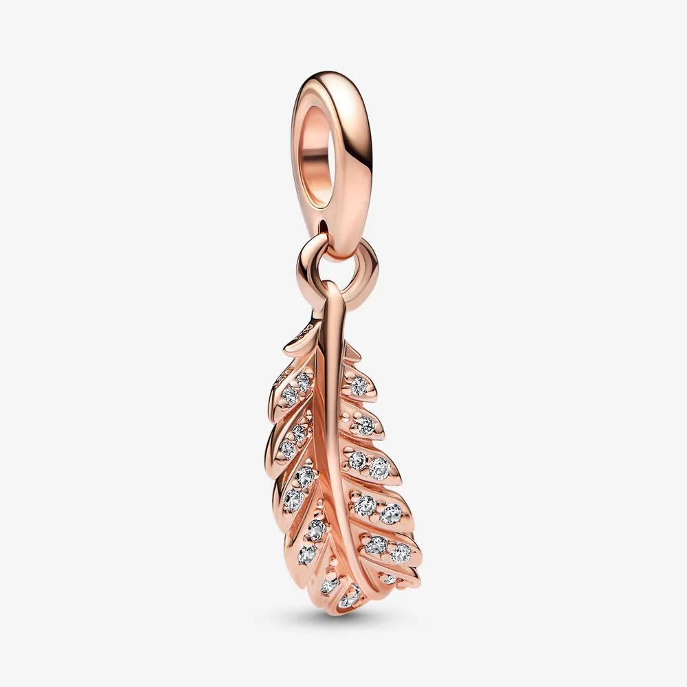 pandora svevende buet fjær hengende charm 782578c01