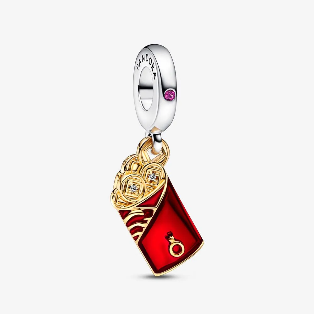 Pandora Tofarget Rød Konvolutt Hengende Charm - 762470C01